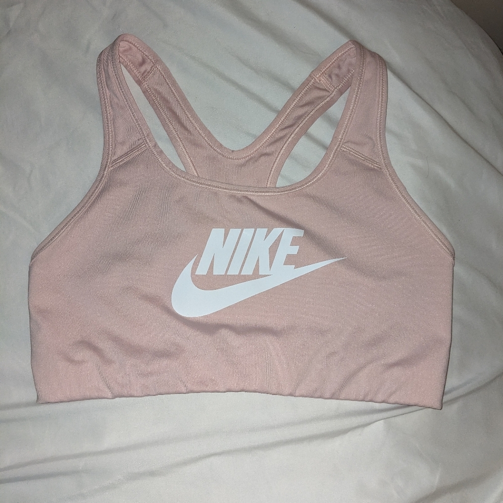 Nike Sport Bra Pink And White Racer back Pull On style Size medium
